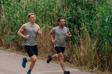 two men running outside