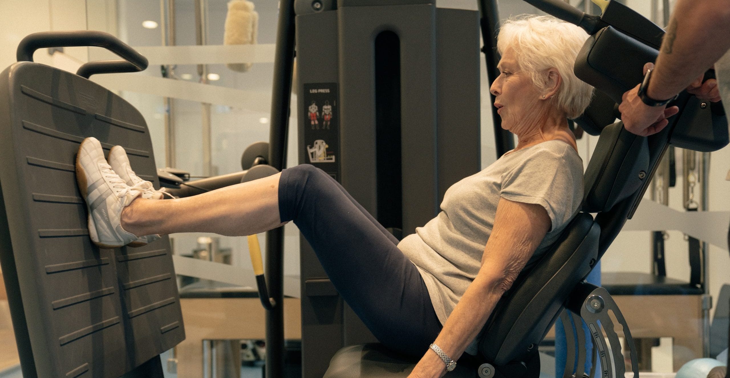 a woman working out in a gym