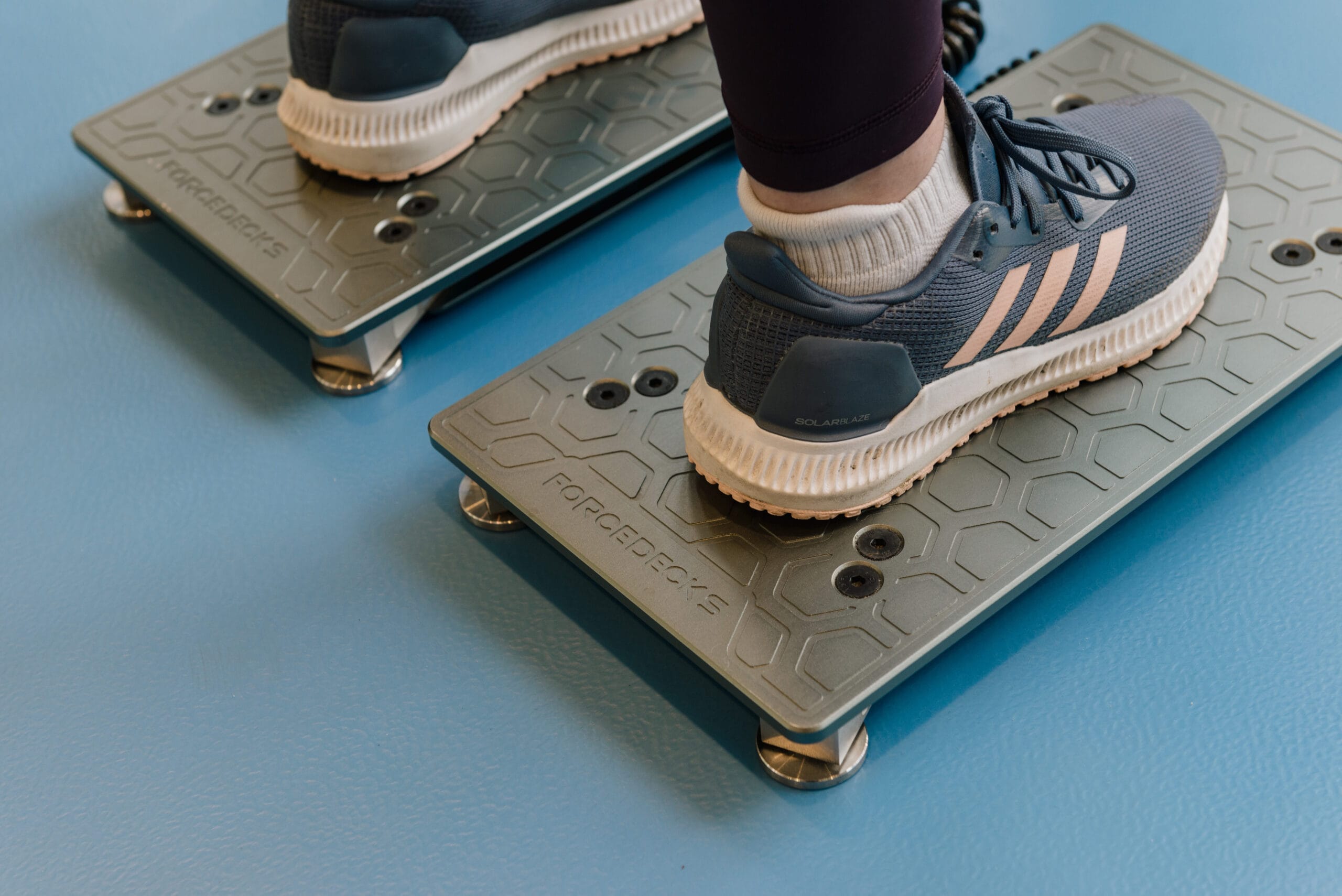 forcedeck testing close up with someone standing on it