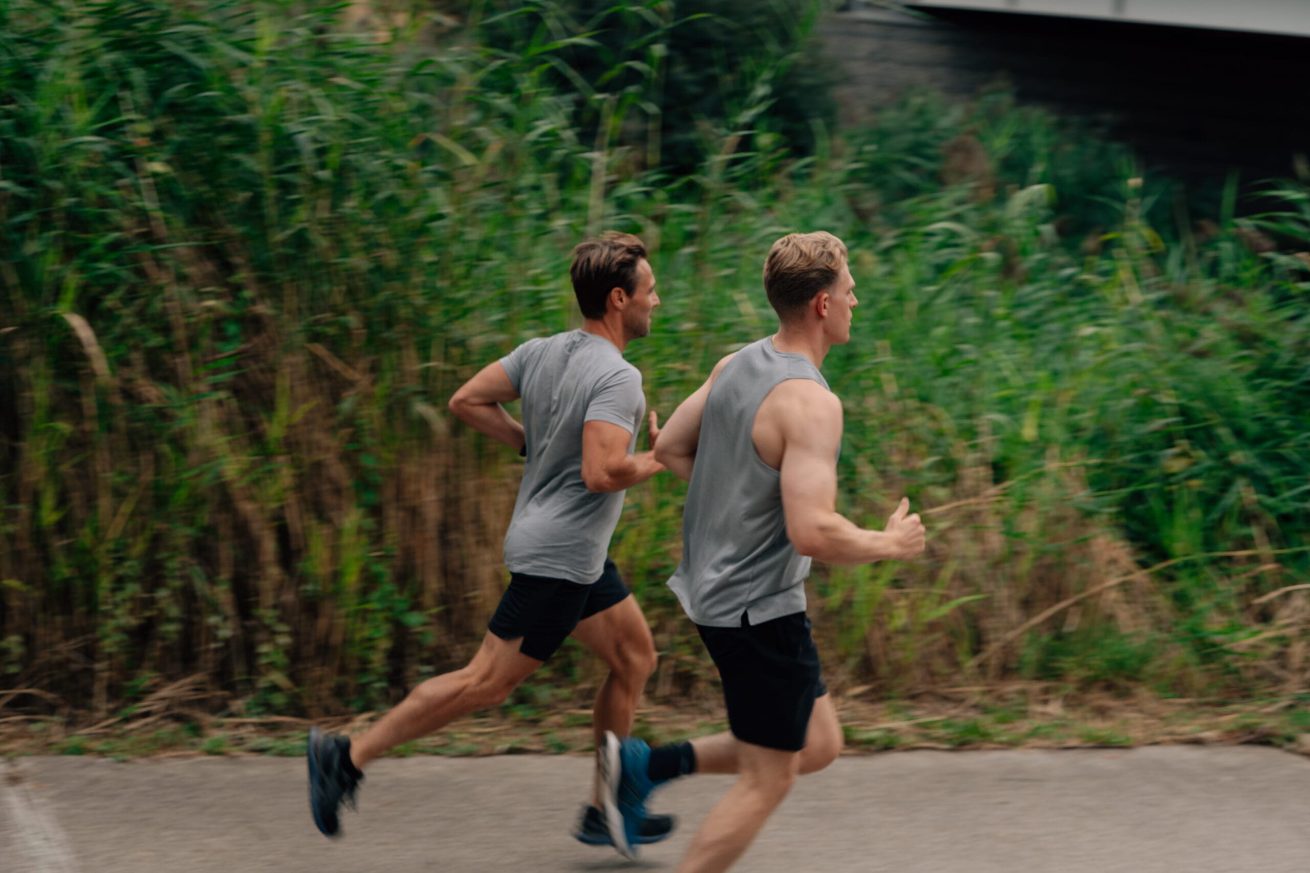 two men running outside