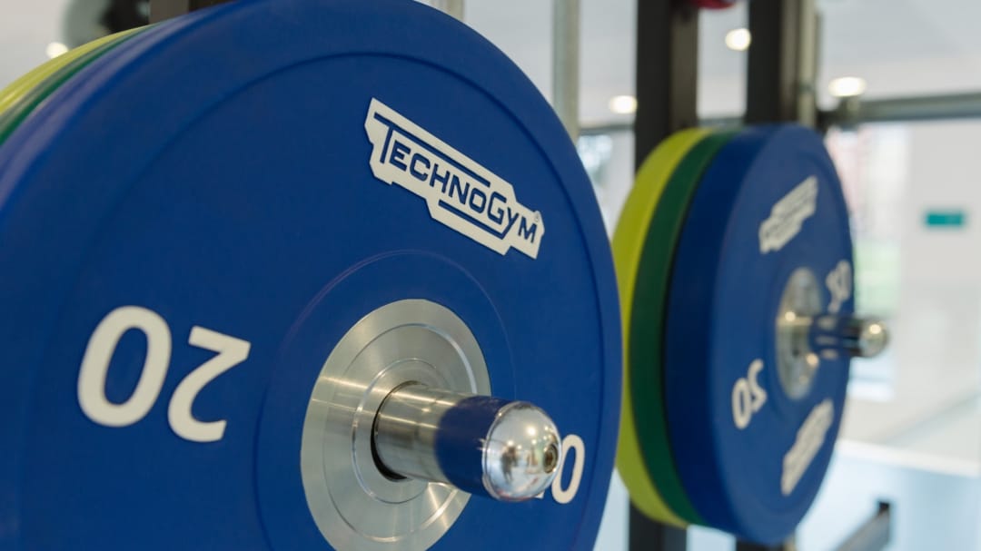 close up of techno gym weights